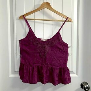 Lucky Brand Embroidered Babydoll Cami in Tulipwood Size XS